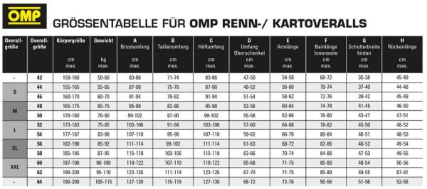 OMP Kartoverall KS-3X schwarz/grau Gr. 54